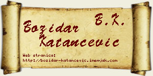 Božidar Katančević vizit kartica